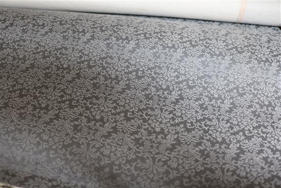 A Chinese scroll painting of flowers in a bowl, boxed.